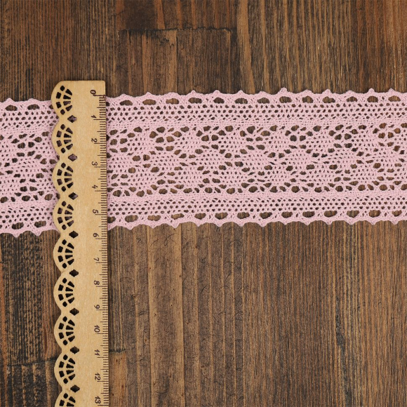 Тесьма вязаная KRUZHEVO 60мм TBY-3014 цв.F133 светло-розовый уп.10м