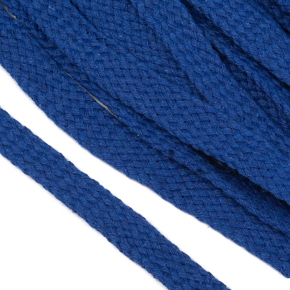 Шнур плоский х/б 15мм турецкое плетение цв.023 василёк уп.50 м