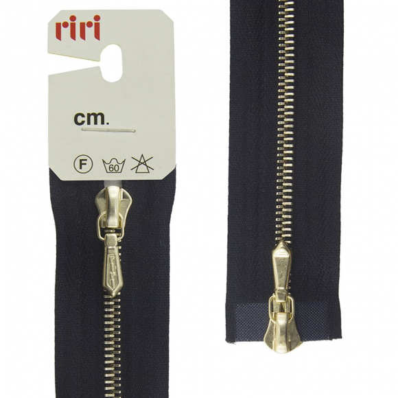 137555_Молния металл, Gold, слайдер Tropf, 4 мм, разъёмная двухзамковая, 80 см, цвет 2110, черный