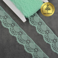 Кружево-трикотаж KRUZHEVO арт.TBY 1661 шир.40мм цв.08 мята, уп.27,4м