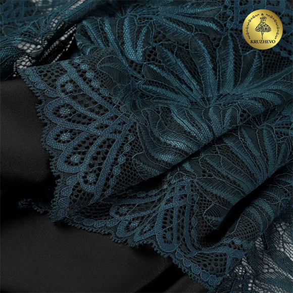 Кружево-стрейч KRUZHEVO арт.TBY.40039 шир.185мм цв.2063 атлантическая глубина уп.25м