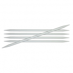45109 Knit Pro Спицы чулочные для вязания Basix Aluminum 3,25мм/15см, алюминий, серебристый