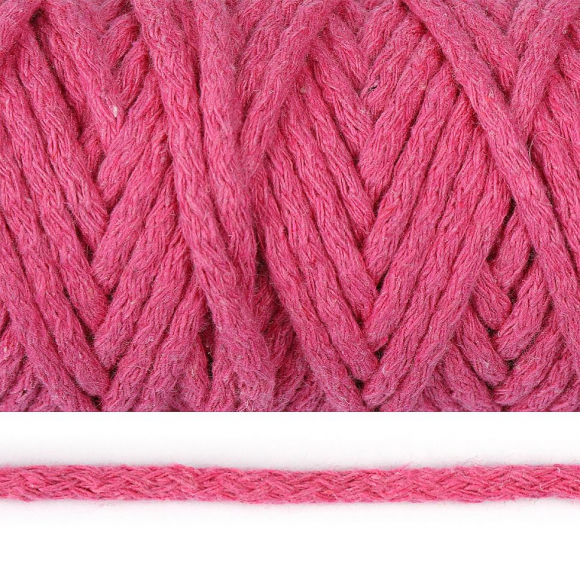 Шнур круглый х/б 08мм с наполнителем цв.2127 розовый уп.50м Шнур круглый х/б 08мм с наполнителем цв.2127 розовый уп.50м