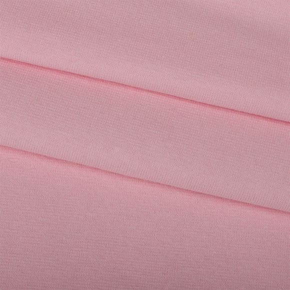 Ткань трикотаж Кулирка с лайкрой 175г опененд 100+100см розовое безе 13-2804 уп.10м