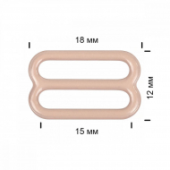 Пряжка регулятор для бюстгальтера металл TBY-57764 15мм цв.S185 серебристый пион, уп.100шт