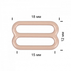Пряжка регулятор для бюстгальтера металл TBY-57764 15мм цв.S185 серебристый пион, уп.100шт