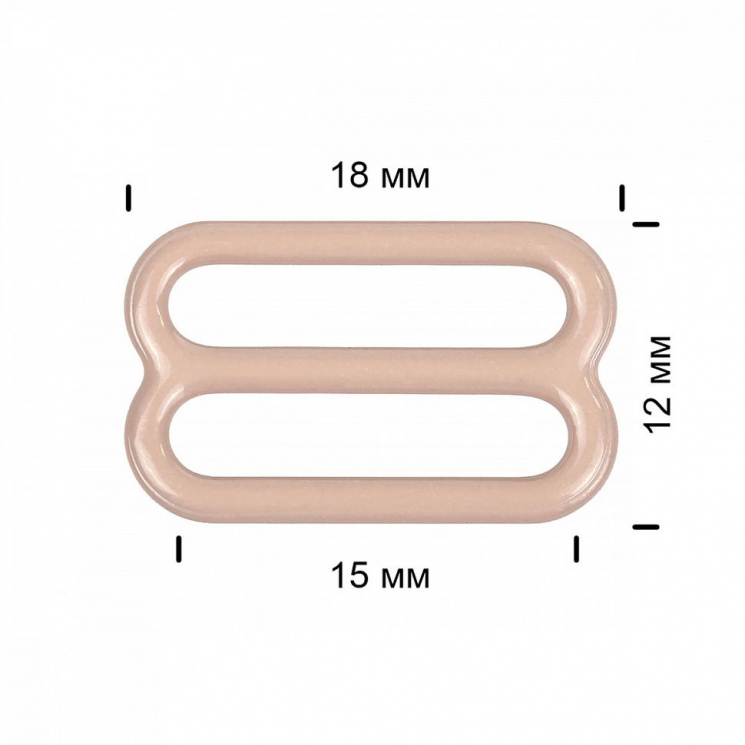 Пряжка регулятор для бюстгальтера металл TBY-57764 15мм цв.S185 серебристый пион, уп.100шт