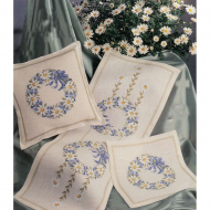 Набор для вышивания OEHLENSCHLAGER арт.44105 салфетки Венок из ромашек 36х36 см