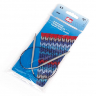 211260 PRYM Спицы круговые для вязания с гибкой фиолетовой леской 4мм 40см алюминий уп.1шт