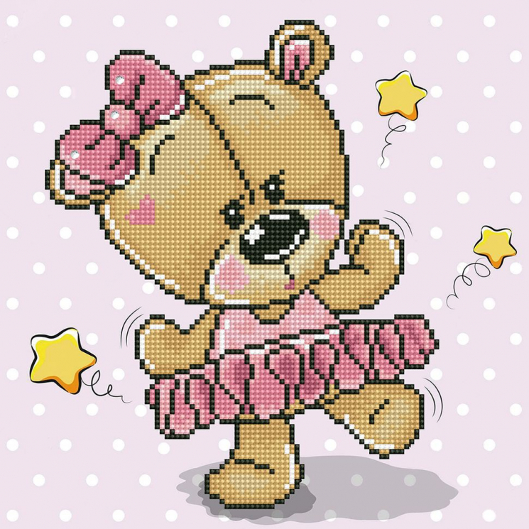 Кристальная мозаика на холсте ФРЕЯ арт.ALV-95 Па-де-де 30х30 см