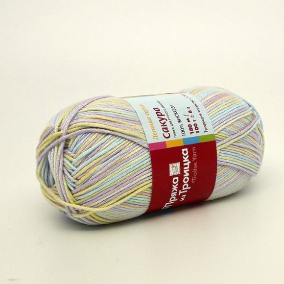 Пряжа для вязания ТРО Сакура (100% вискоза) 5х100г/180м цв.4006 секционная