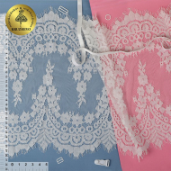 Кружево реснички KRUZHEVO арт.TBY.0077 шир.300мм цв.01 белый уп.30м (по 3м)
