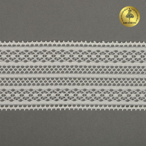 Кружево-стрейч KRUZHEVO арт.TBY.8035 шир.50мм цв.04 сумрачно-белый уп.10м