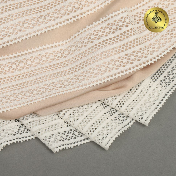 Кружево-стрейч KRUZHEVO арт.TBY.8035 шир.50мм цв.04 сумрачно-белый уп.10м