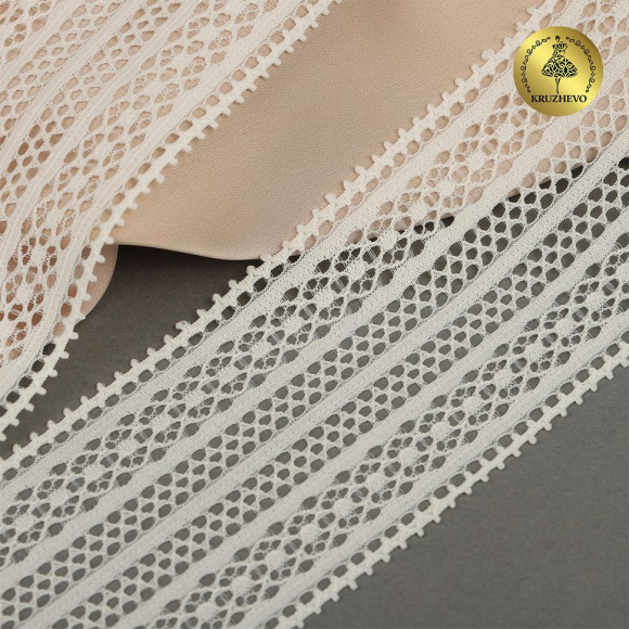 Кружево-стрейч KRUZHEVO арт.TBY.8035 шир.50мм цв.04 сумрачно-белый уп.10м