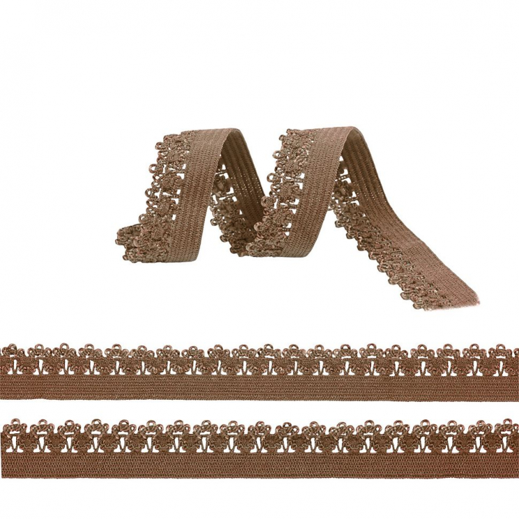 Резинка TBY бельевая ажурная 12мм арт.RB01294 цв.F294 коричневый уп.100м