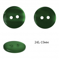 Пуговицы пластик арт.TBY.377.15.PGN цв.зеленый перламутр, 24L-15мм, 2 прокола, 200шт