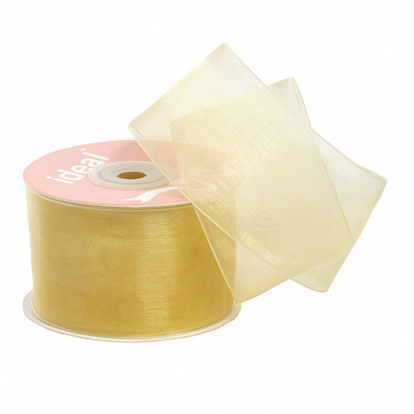 Лента капрон (органза) IDEAL шир.50мм цв.1052 бежевый уп.27,4 м