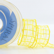 15698_Лента органза с рисунком SAFISA, 25 мм, 15 м, цвет 01, желтый