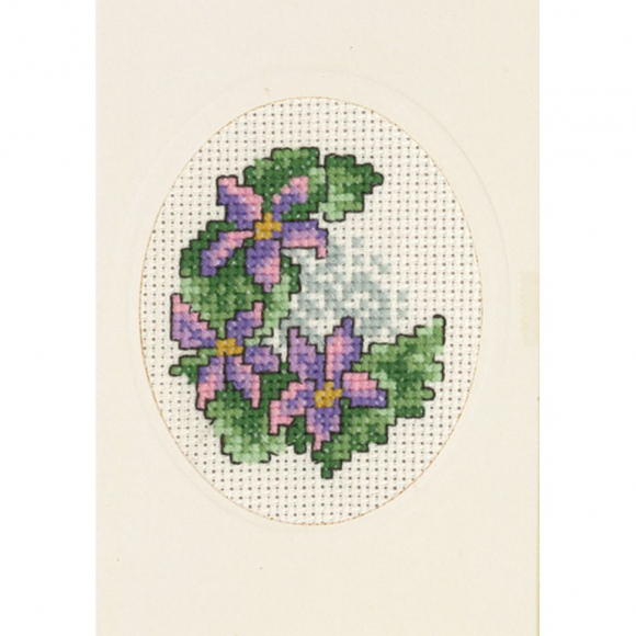 Набор для вышивания PERMIN арт.17-2184 Открытка Клематис 9х13 см