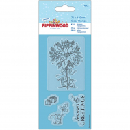 84339_Штамп прозрачный "Пуансеттия" Pippinwood Christmas