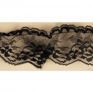 Тесьма рюш арт.ТВД-340035 трикотаж шир.40мм цв.черный уп.13,71м