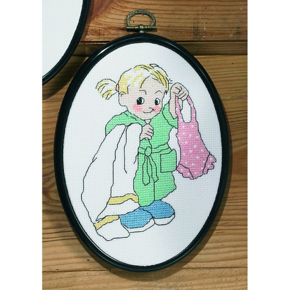 Набор для вышивания PERMIN арт.12-5768 Ванная - девочка 13х18 см