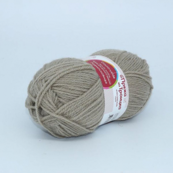Пряжа для вязания ТРО Подмосковная (50% шерсть, 50% акрил) 10х100г/250м цв.0043 суровый лен