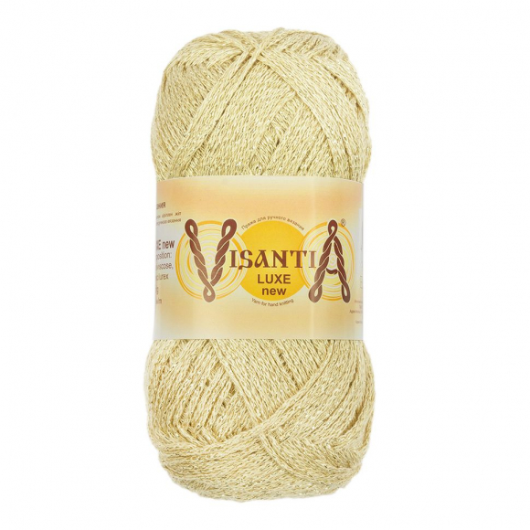 Пряжа VISANTIA LUXE new (85% вискоза, 15% люрекс) 5х100г/240м цв.02 белый с золотистым