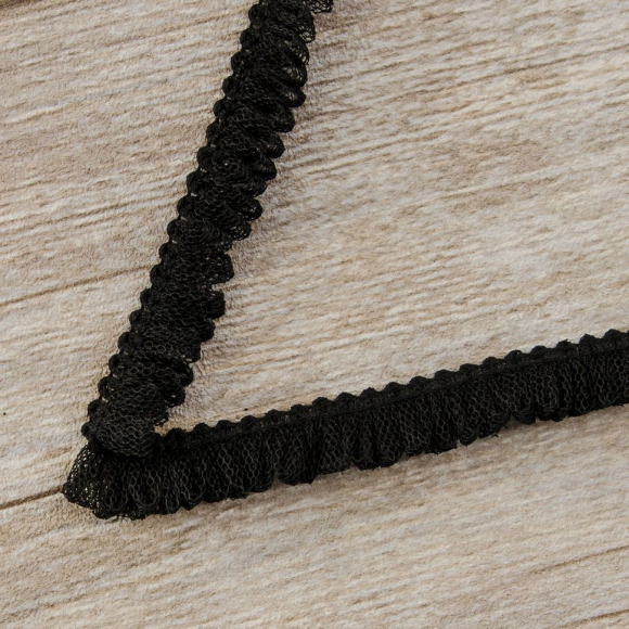 Тесьма декоративная, 17 мм, цвет чёрный