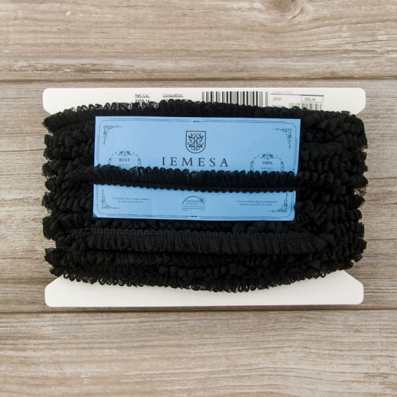 Тесьма декоративная, 17 мм, цвет чёрный