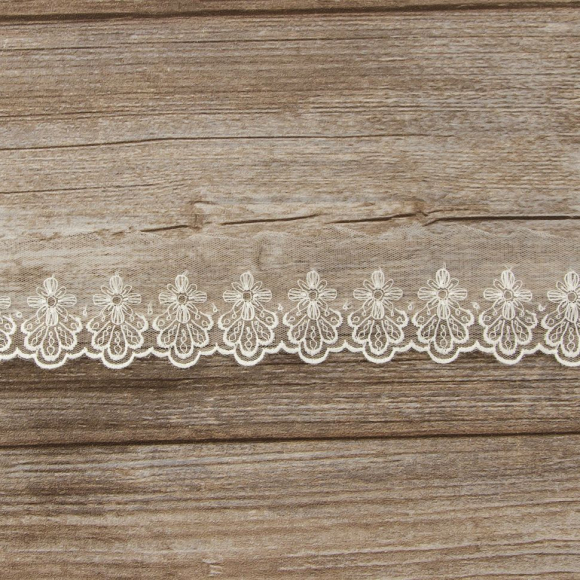 Кружево-вышивка на тюле, 30 мм