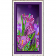 Рисунок на ткани (Бисер) КОНЁК арт. 8497 Сиреневые крокусы 25х45 см