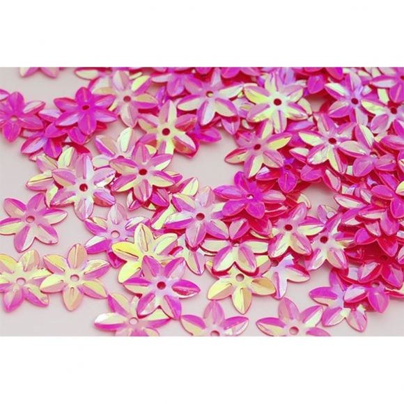 Пайетки россыпью арт.TBY-FLK462 15мм цв.028 ярк.розовый уп.50г