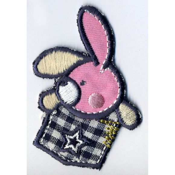 83663_Термоаппликация HKM "Заяц с розовым ухом" 83663_Термоаппликация HKM "Заяц с розовым ухом"