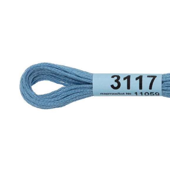 Нитки для вышивания Gamma мулине (3071-3172) 100% хлопок 24 x 8 м цв.3117 голубой