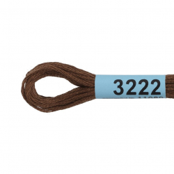 Нитки для вышивания Gamma мулине (3173-6115) 100% хлопок 24 x 8 м цв.3222 коричневый