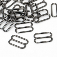 Пряжка регулятор для купальника металл TBY-819A.SW 19мм цв.черный никель, уп.1000шт