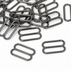 Пряжка регулятор для купальника металл TBY-819A.SW 19мм цв.черный никель, уп.1000шт