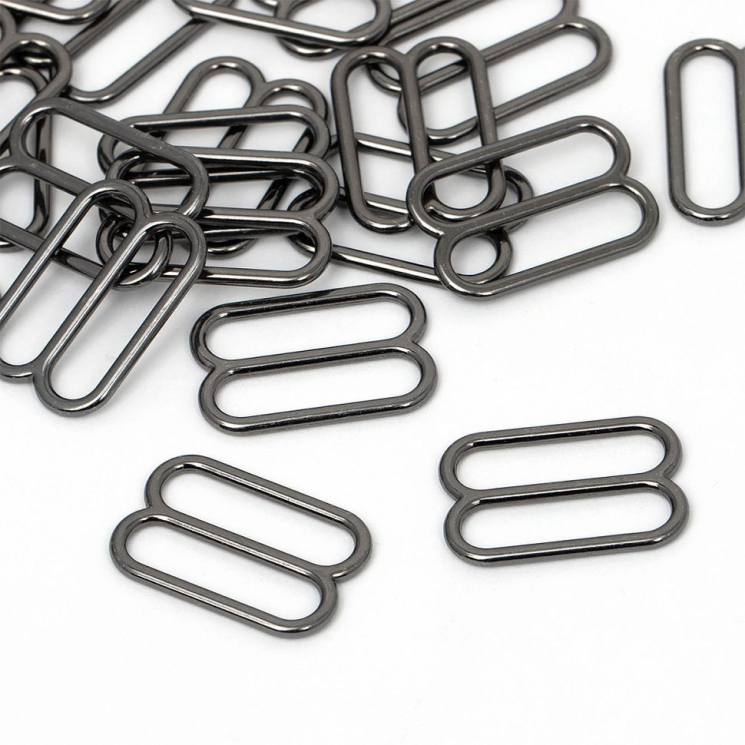 Пряжка регулятор для купальника металл TBY-819A.SW 19мм цв.черный никель, уп.1000шт