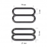 Пряжка регулятор для купальника металл TBY-819A.SW 19мм цв.черный никель, уп.1000шт