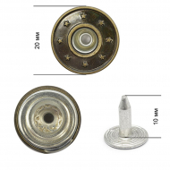 Пуговицы джинсовые сталь 20мм CY 1226 New Star цв. антик уп. 1000шт