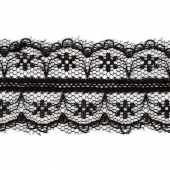 Кружево-трикотаж арт.TBY A201-2 шир.30мм цв.черный уп.45,7м