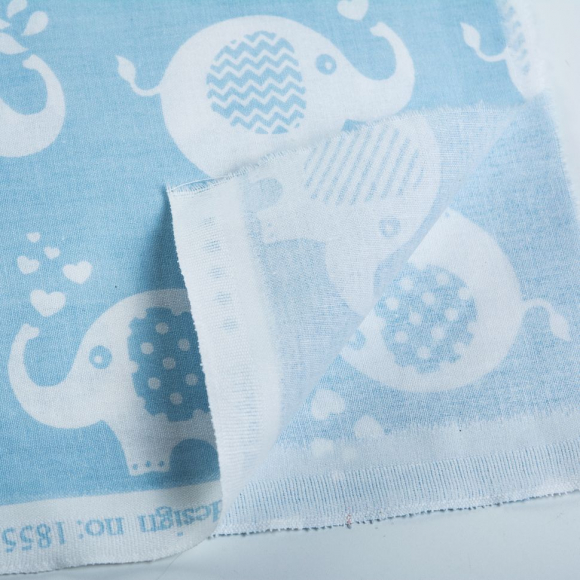 Ткань ранфорс Слоники, арт.WH 1855-v04, 130г/м?,100% хлопок, шир.240см, цв.голубой, уп.3м Ткань ранфорс Слоники, арт.WH 1855-v04, 130г/м?,100% хлопок, шир.240см, цв.голубой, уп.3м