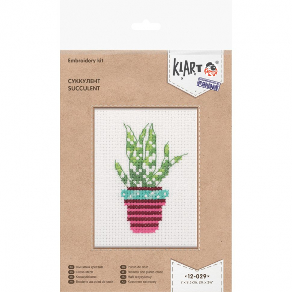 Набор для вышивания KLART арт. 12-029 Суккулент 7х9,5 см