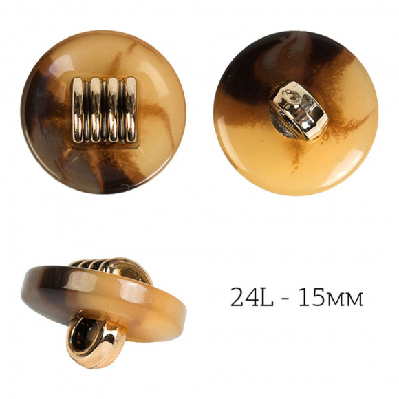 Пуговицы пластик TBY.J.1857 цв.02 коричневый 24L-15мм, на ножке, 72шт