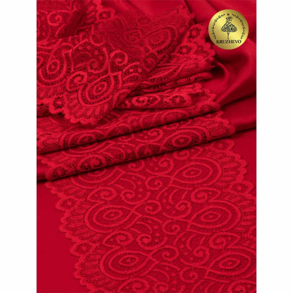 Кружево-стрейч KRUZHEVO арт.TBY.L1351 шир.180мм цв.100 красный уп.25м