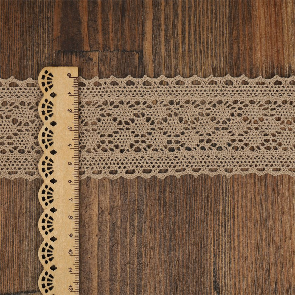 Тесьма вязаная KRUZHEVO 60мм TBY-3014 цв.F294 капучино уп.10м