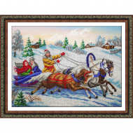 Набор для вышивания бисером ПАУТИНКА арт.Б-1471 Тройка 38х28 см