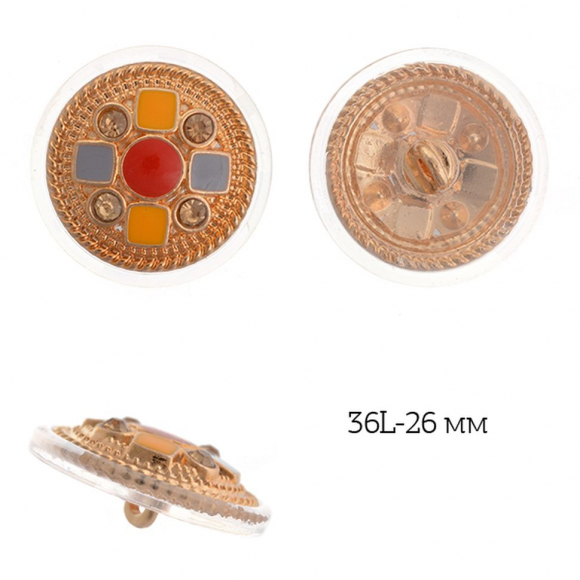 Пуговицы металл TBY.1914.1 цв. мульти 36L-23мм, на ножке, 50шт